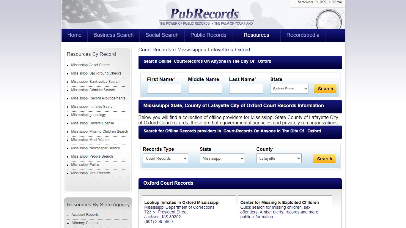 Oxford, Lafayette County, Mississippi Court Records - Pubrecords.com